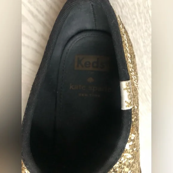 Kate Spade NY Keds Glitter Gold Sneakers, 7.5 - Picture 16 of 16